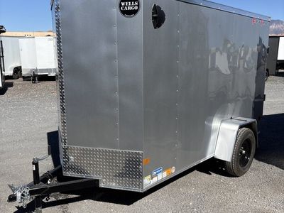 5x10 Wells Cargo Fast Trac Deluxe Enclosed Cargo Trailer - 6'0" Interior - 3.5K GVWR - Ramp Door, Side Door