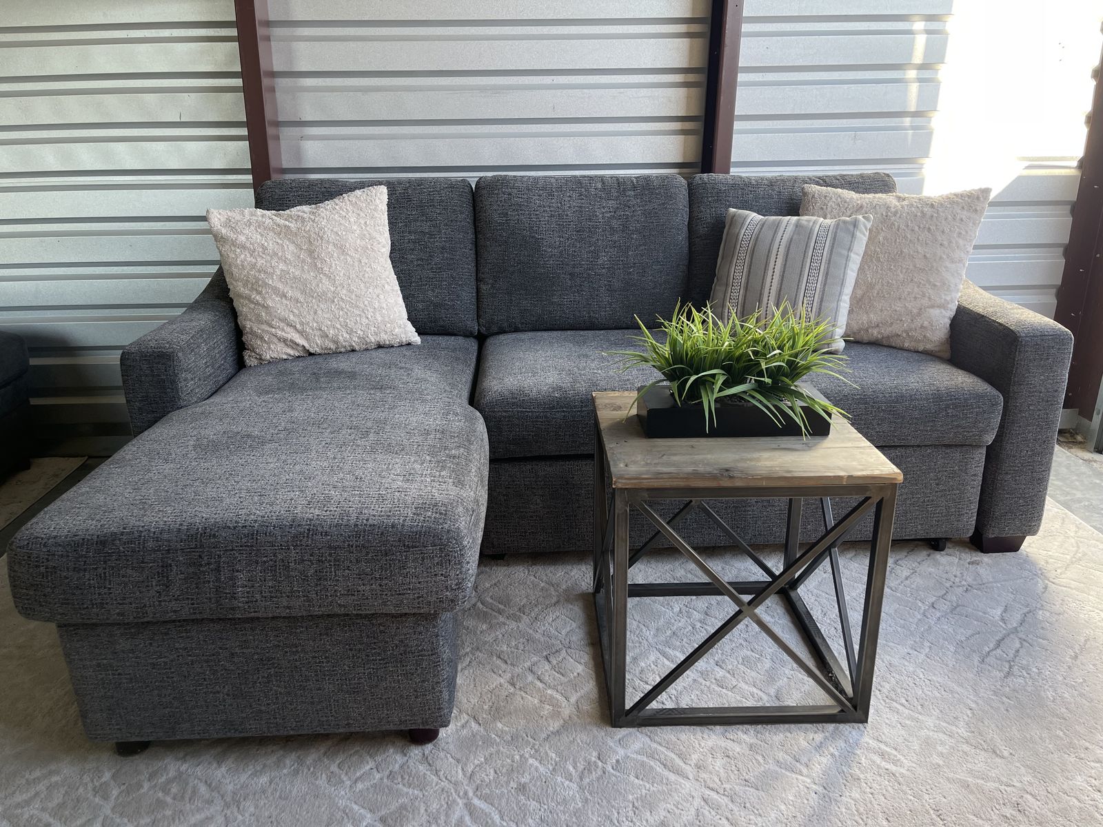 GRAY COSTCO CODDLE SLEEPER SOFA COUCH W/ STORAGE