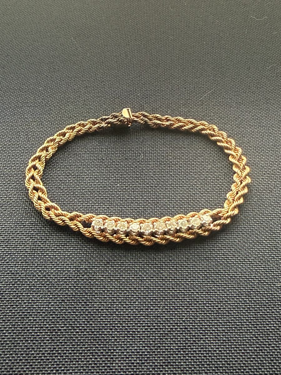 14k Gold Bracelet With Real Diamonds
