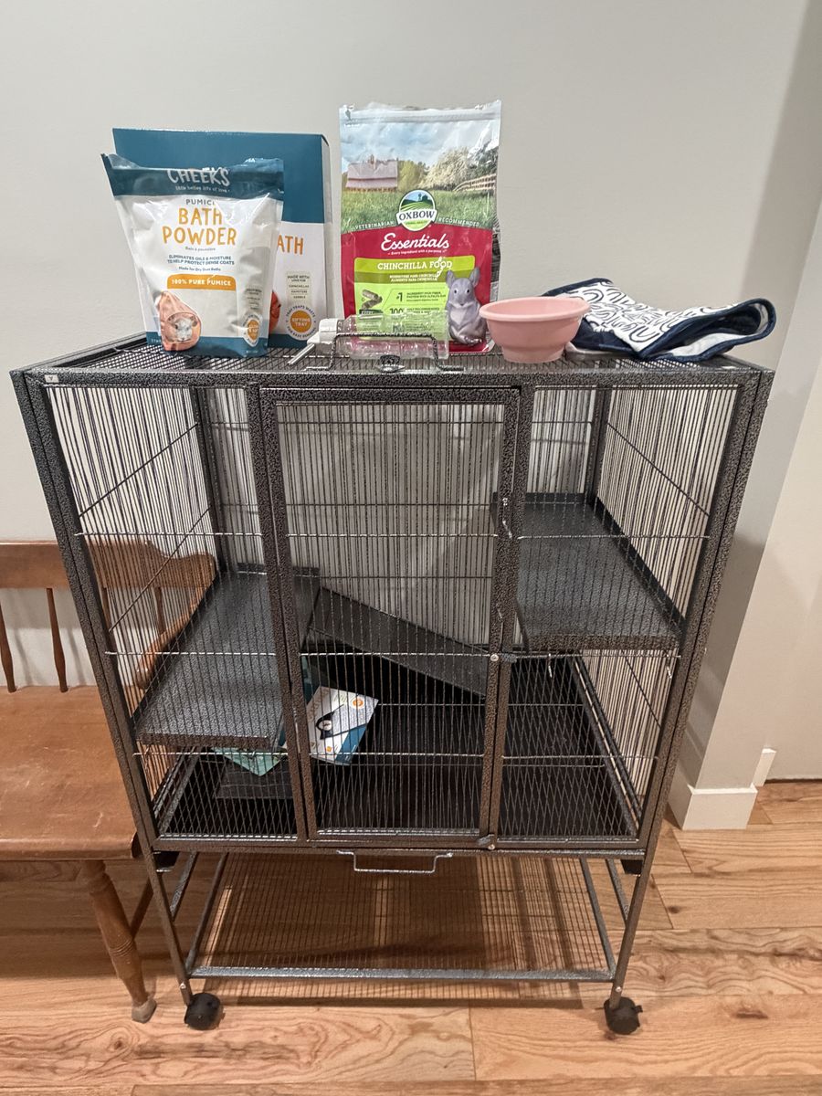 Small animal cage and chinchilla accessories