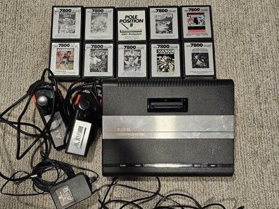 Atari 7800 console with 10 games and two controllers lot. everything's tested and works great.