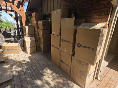 Moving boxes w/packing paper