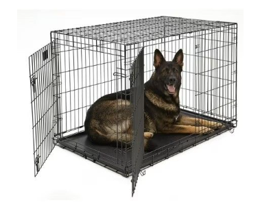 LifeStages 48-Inch Double Door Folding Dog Crate, XL Breeds, 90-110 lbs with Divider Panel, Leak-Proof Tray & Secure Latch