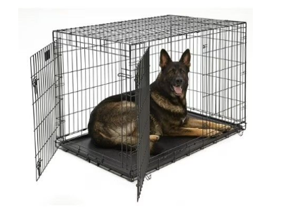 LifeStages 48-Inch Double Door Folding Dog Crate, XL Breeds, 90-110 lbs with Divider Panel, Leak-Proof Tray & Secure Latch