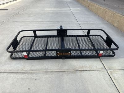 MUST SELL!! Mockins Steel Hitch Mount Cargo Carrier Basket with Stabilizer and Hitch Lock