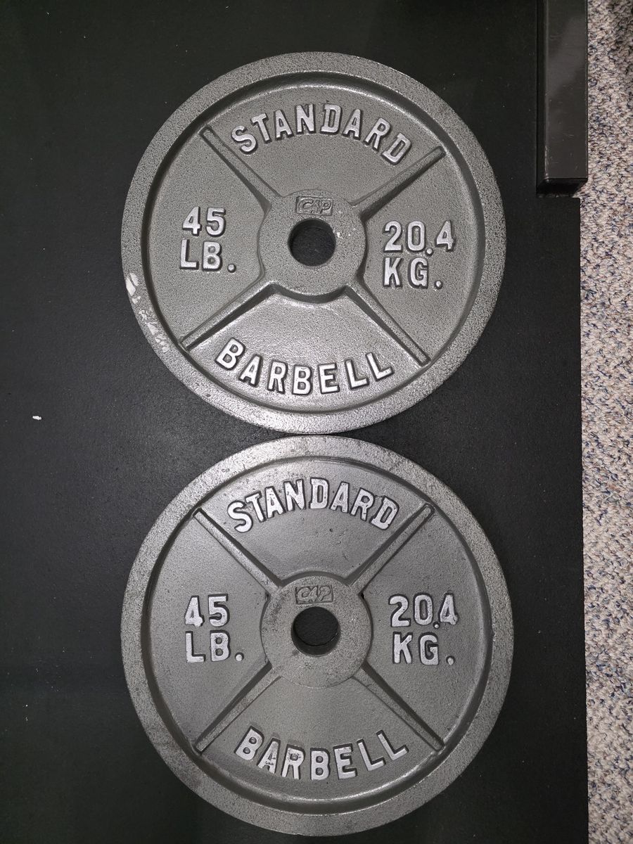 Standard Barbell 45lb Plate and Olympic bar