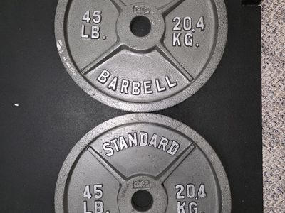 Standard Barbell 45lb Plate and Olympic bar