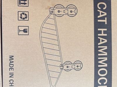 Window Mounted Cat Hammock with Plush White Cover and Suction Cups