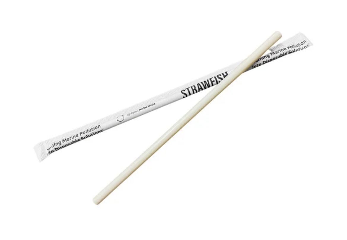 Set of 5,000, StrawFish 8 1/2" Natural Wrapped Giant Straw
