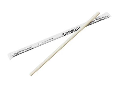Set of 5,000, StrawFish 8 1/2" Natural Wrapped Giant Straw