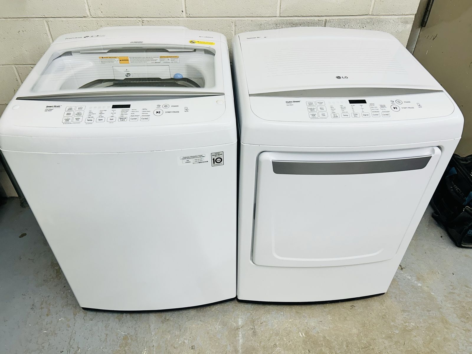 Lg super capacity washer and dryer set
