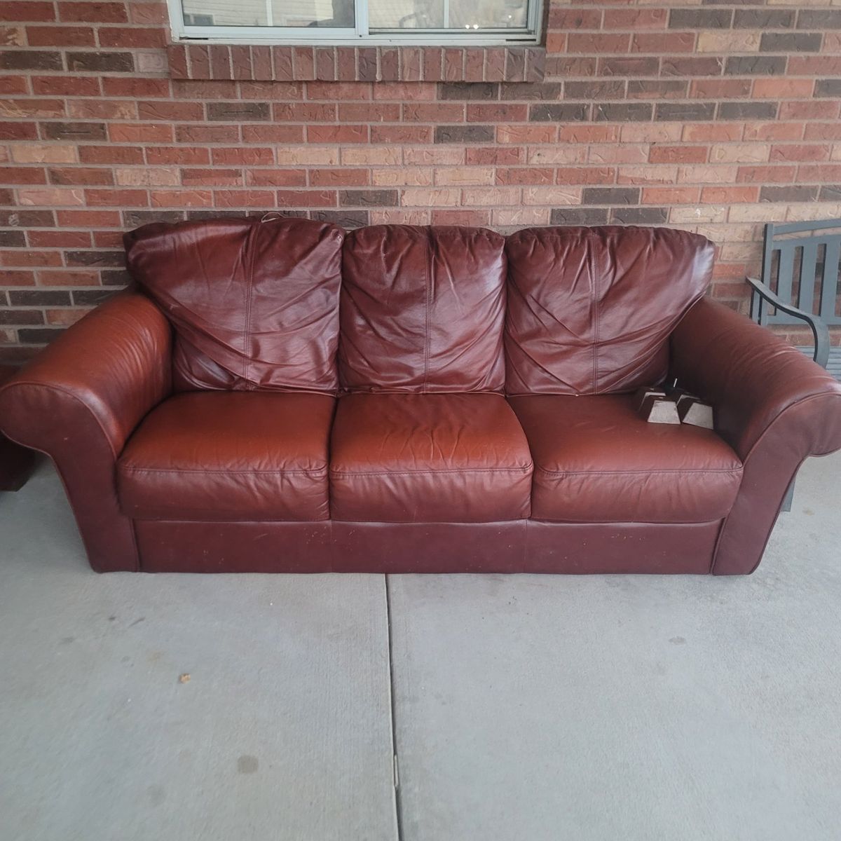 Free Leather Couch and Chair w/ Ottoman