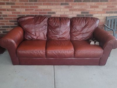 Free Leather Couch and Chair w/ Ottoman