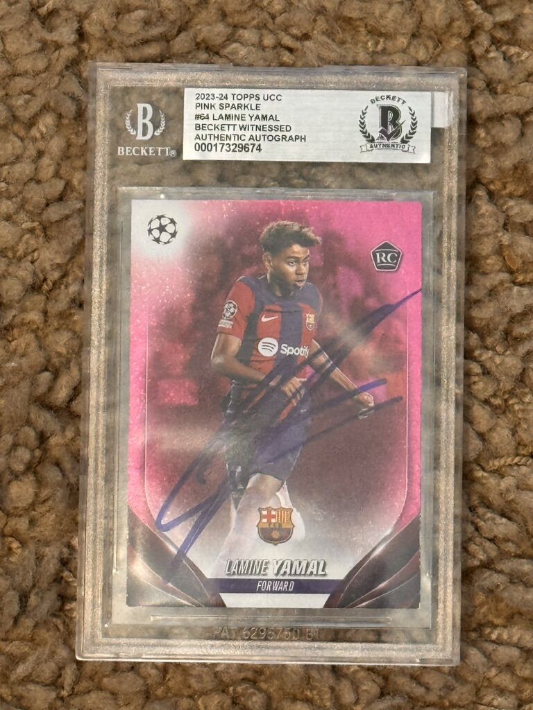 2023 Topps UCC Pink Sparkle Lamine Yamal Auto!