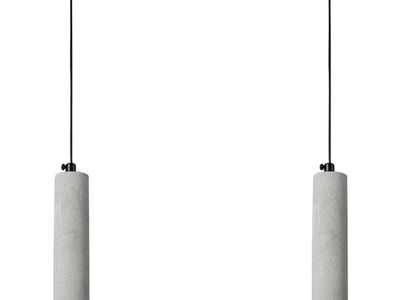 ADCTHOME Concrete Pendant Light Fixtures, Set of 2, Grey Cylinder Design