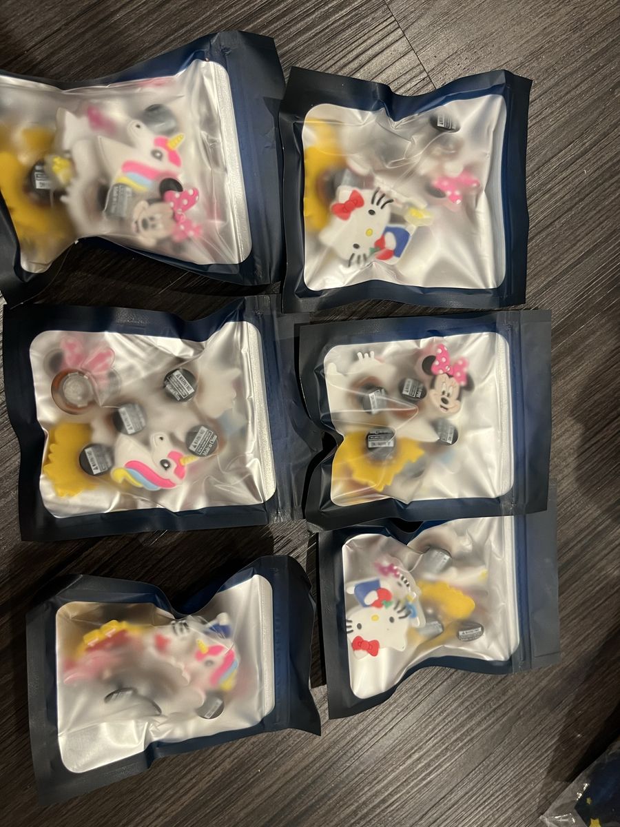 Croc Charms: Unicorn, Minnie Mouse, Hello Kitty - New & Sealed! 6 pack includes 36 charms