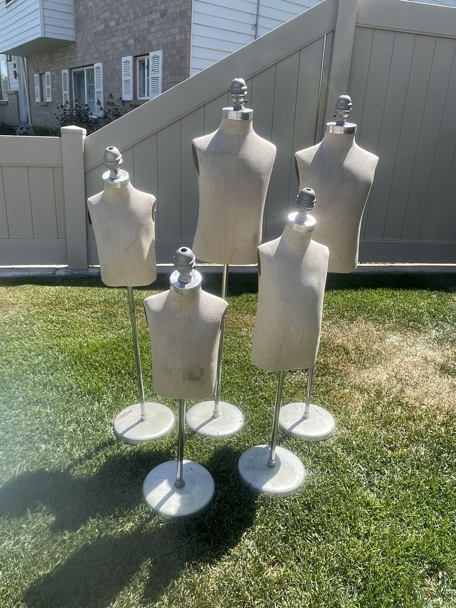 Set of Vintage Style Dress Forms / Mannequins with Metal Stands