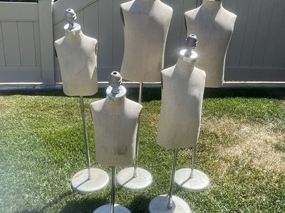 Set of Vintage Style Dress Forms / Mannequins with Metal Stands