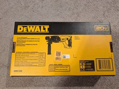 DEWALT DCH133B 20V MAX XR Brushless 1" SDS Plus D-Handle Rotary Hammer (Tool Only)
