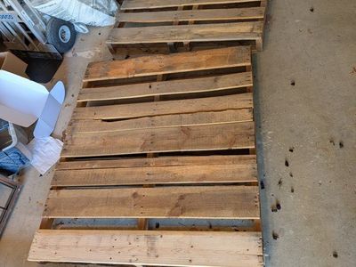 4 Used Wooden Shipping Pallets for DIY Projects or Storage