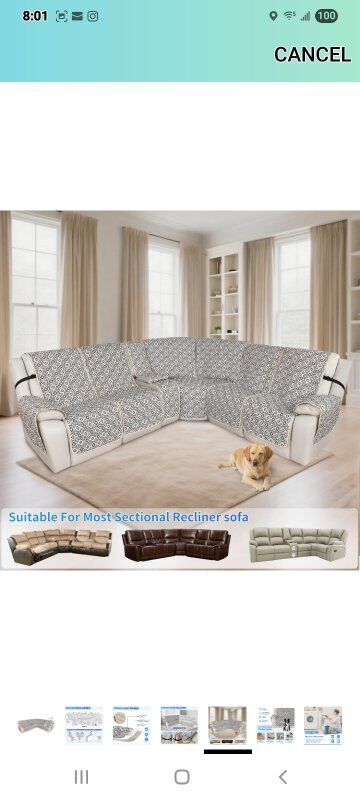 New! 5Seat 1 Console Sectional Couch COVER!