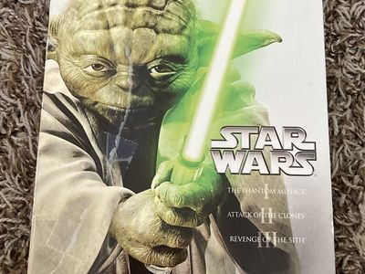 Star Wars The Prequel Trilogy I II III Blu-Ray 3-Disc Set Phantom Menace Attack Clones Sith (DVDs NOT INCLUDED)