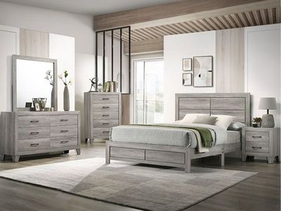 NEW GRAY Queen 7 PIECE BEDROOM SET -NEW IN BOX