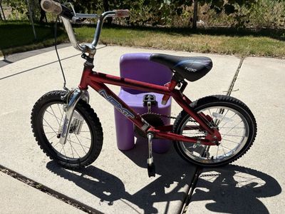 NEXT Red Kids' Bike 14" Wheels, Single Speed, Training Wheel Ready