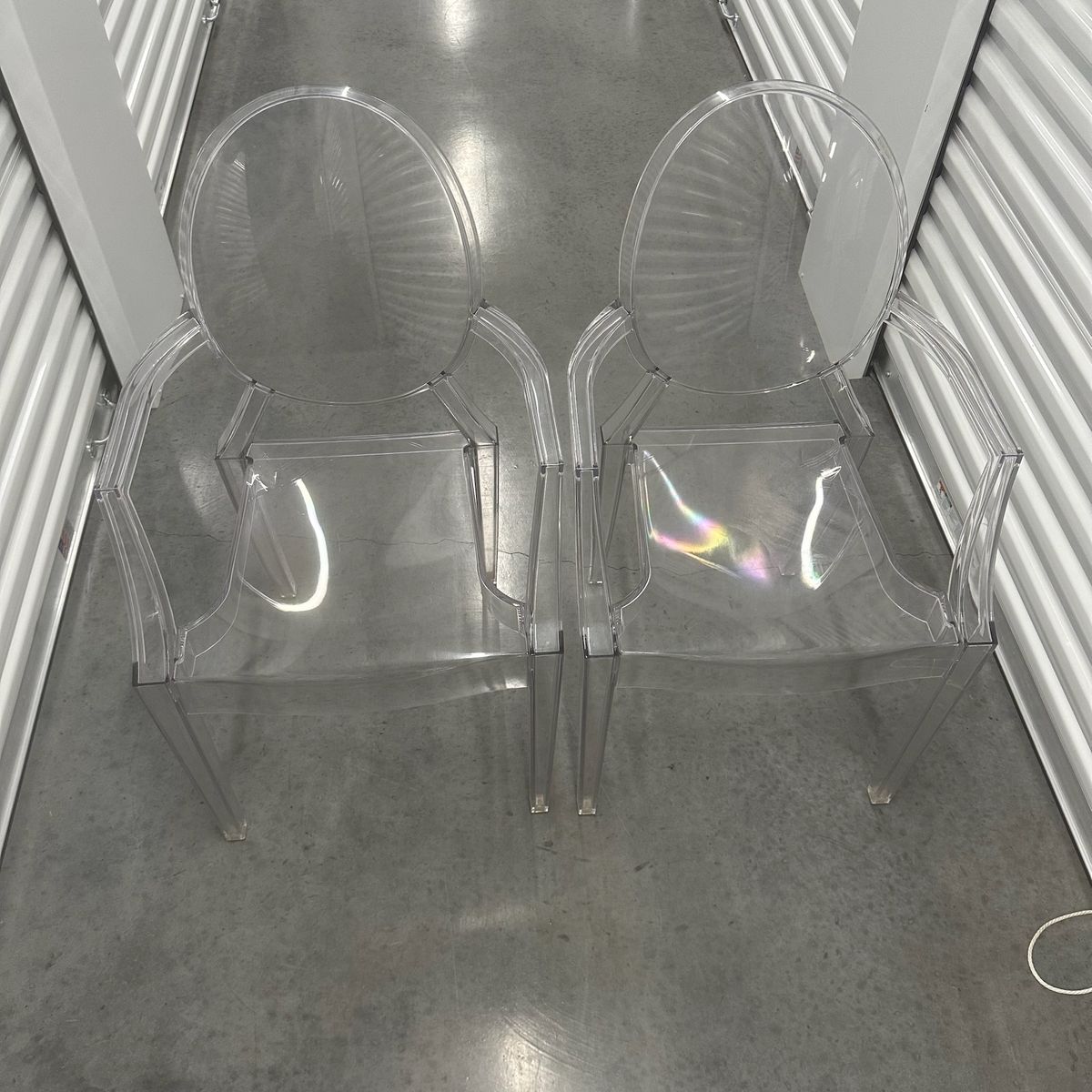 Set of 2 Clear Acrylic Ghost Chairs – Modern Dining/Accent Chairs