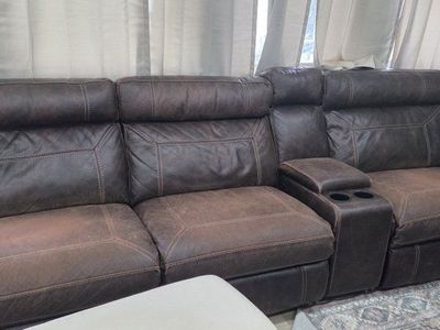 brown Faux leather couch