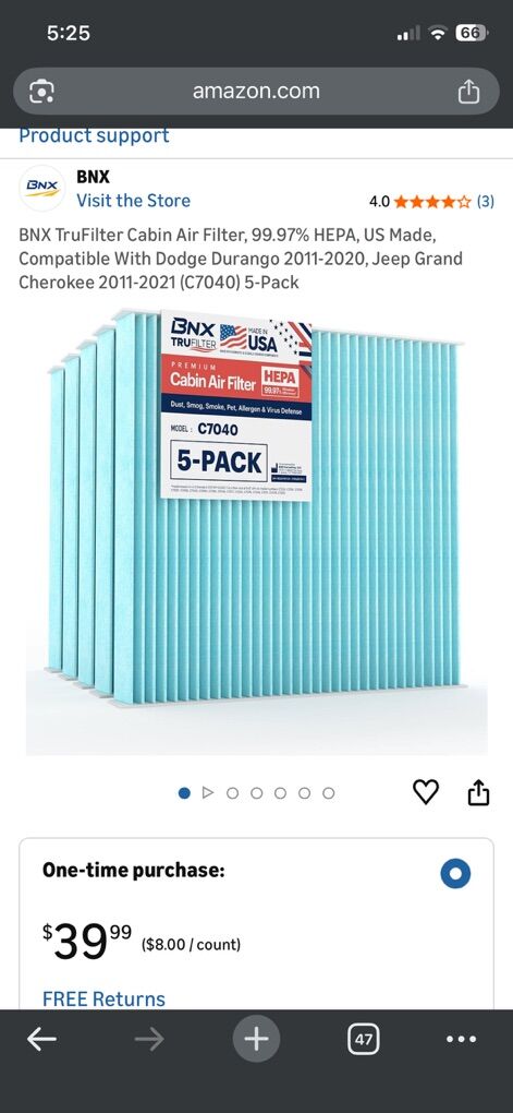 Cabin Air Filters Dodge, Jeep