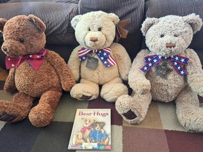 3 large special 100th anniversary teddy bears