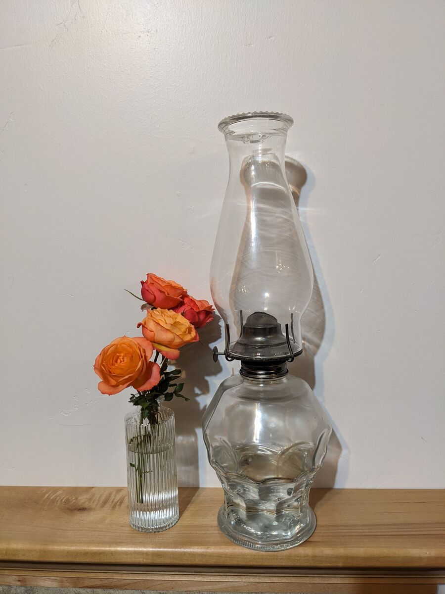Vintage hurricane oil lamp