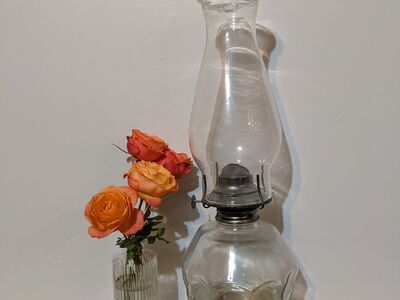 Vintage hurricane oil lamp