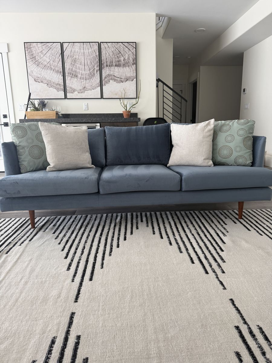 AllModern Miller 84 Sofa — Blue Velvet