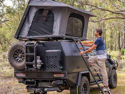 SanHima Rooftop Tent Hard Shell-Hotham Side Overland Al. Roof Top Tent Side-Open Design, 81"x60"x49"