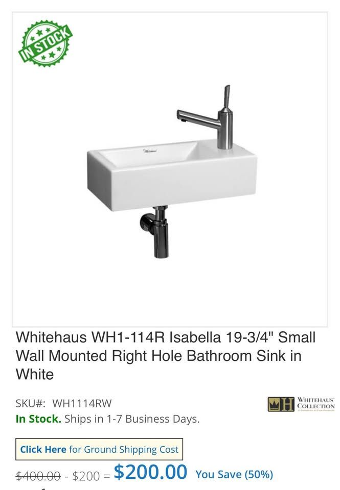 Right Hole Bathroom Sink