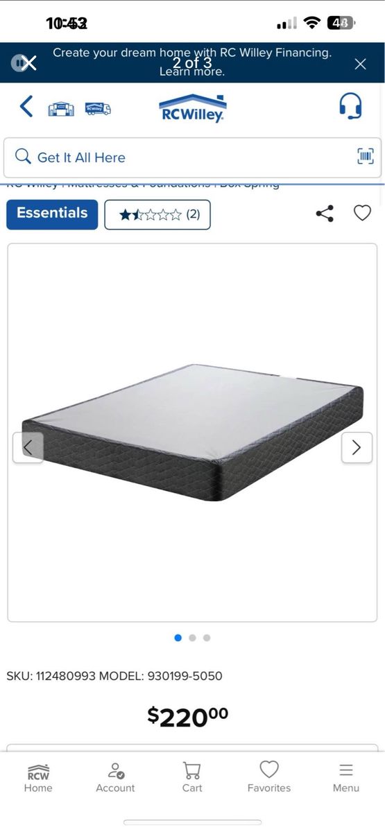 RC Willey Essentials Box Spring