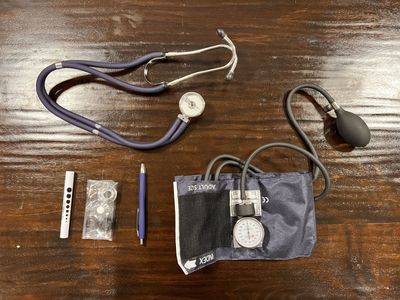 Blood Pressure Cuff and Stethoscope