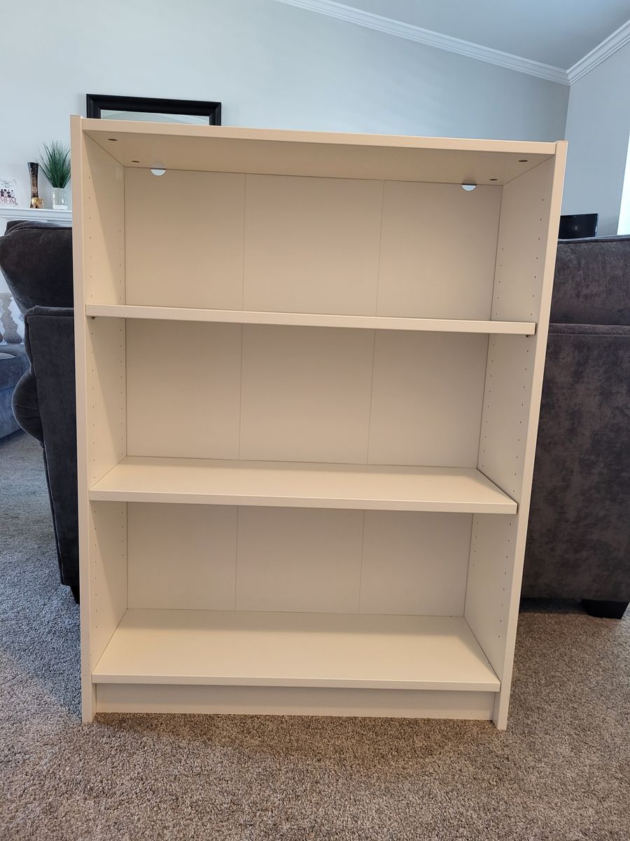 White Bookcase with Adjustable Shelves