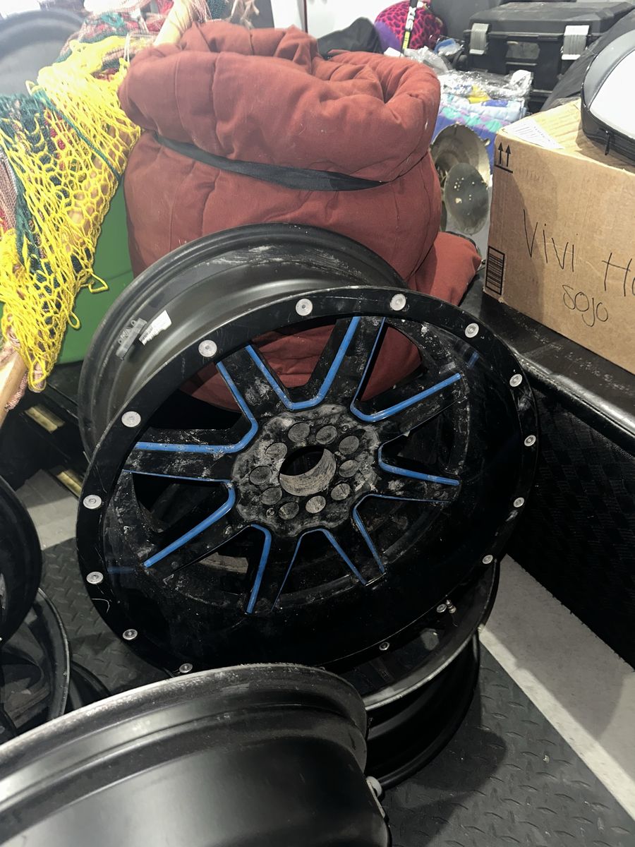 5 Black and Blue Rim Set