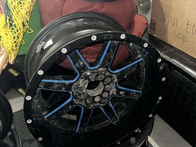 5 Black and Blue Rim Set