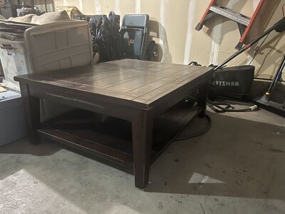 Dark Wood Coffee Table with Storage