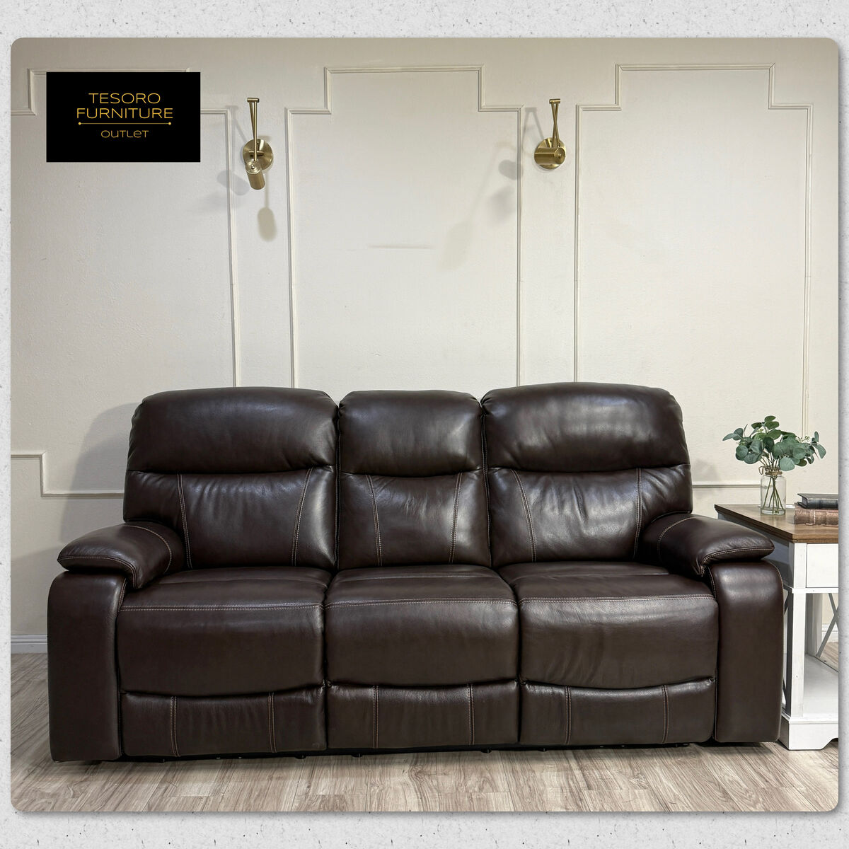 FALLON LEATHER RECLINER SOFA FREE DELIVERY
