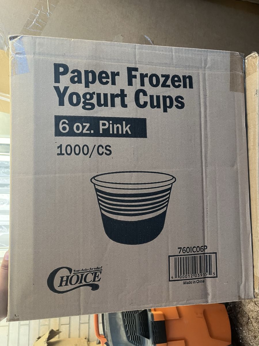 Choice 6 oz. Pink Paper Frozen Yogurt Cups - 1000 Count Case