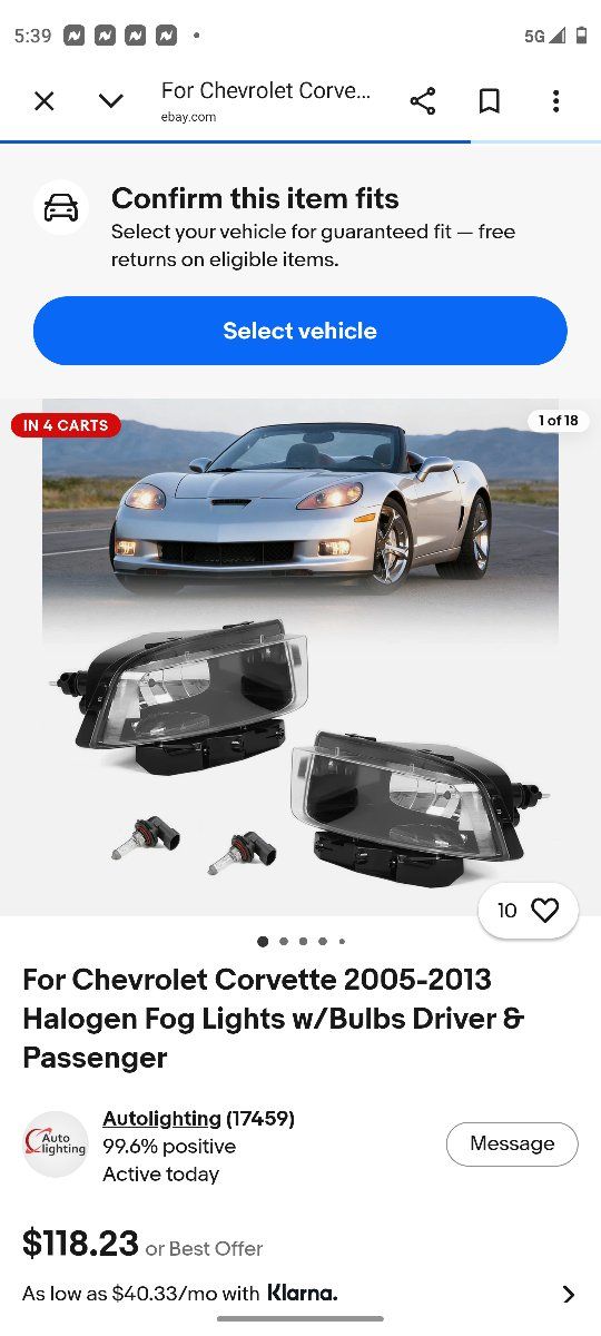 Corvette C6 front bumper lights