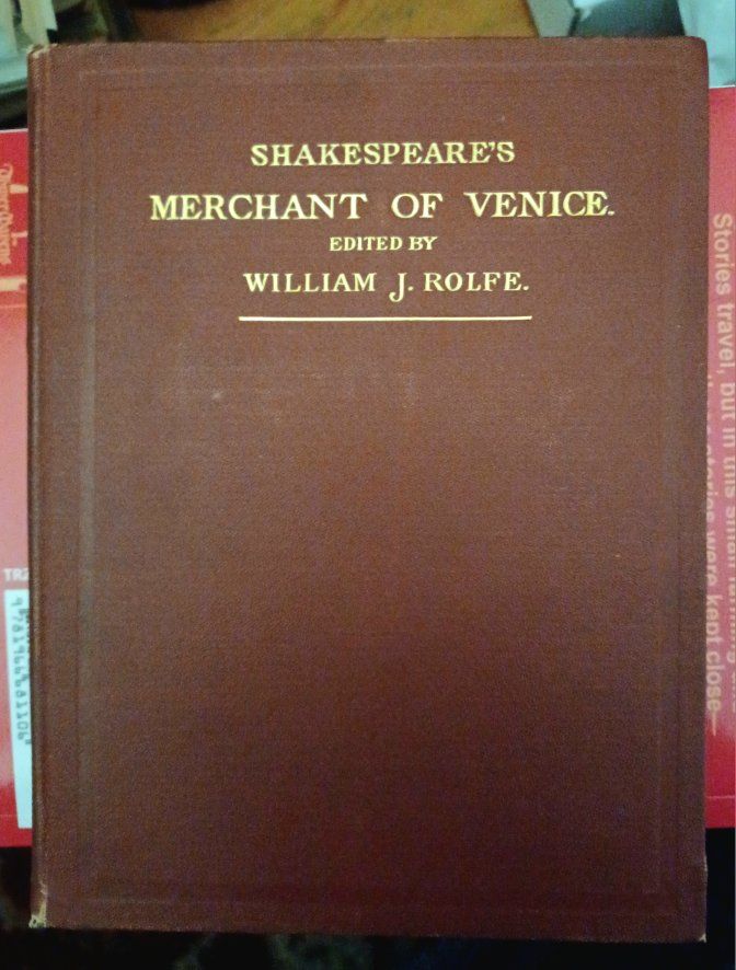 Shakespeare's Merchant of Venice Edited by William J. Rolfe - Classic Play Hardcover Book