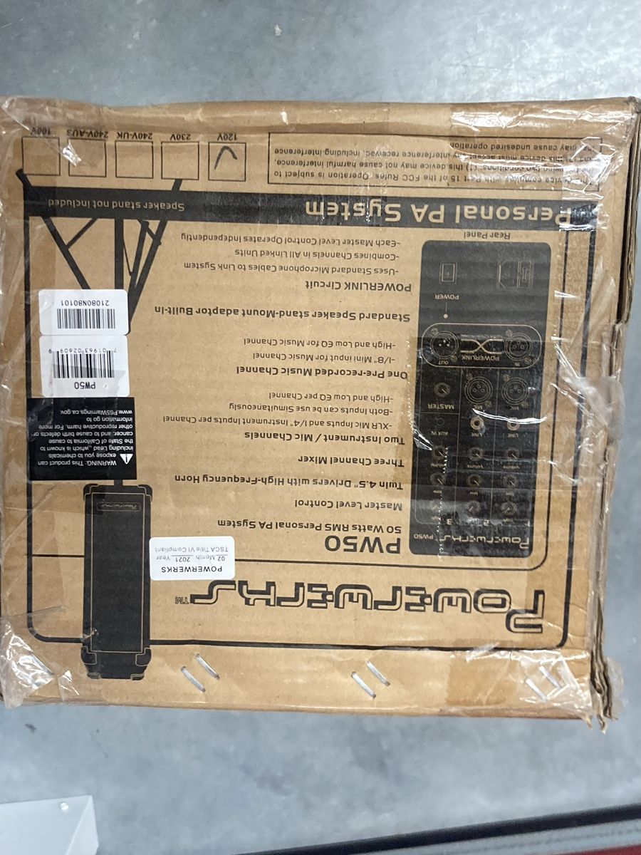 PowerWerks PW50 Personal PA System - 50 Watts RMS with 3-Channel Mixer