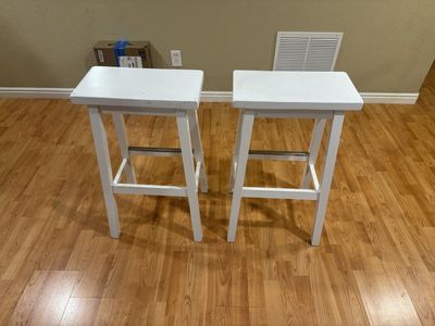 White Bar Stools - Set of 2