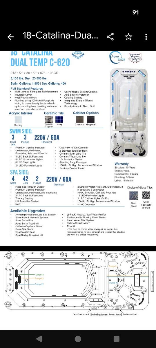 Catalina 18' Swim Spa Dual Temp